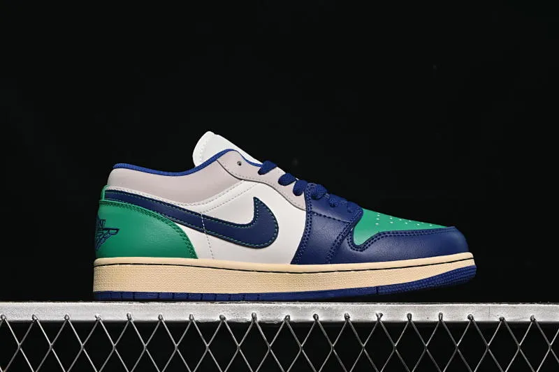 All categories Air Jordan Jordan series basketball shoes Air Jordan 1 Low Air Jordan 1 Low AJ1 Joe 1 blue and green color matching low-top cultural casual sneakers 553558-147